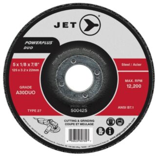 Jet 500445 9 x 1/8 x 7/8 T27 POWERPLUS DUO Cutting Grinding Wheel
