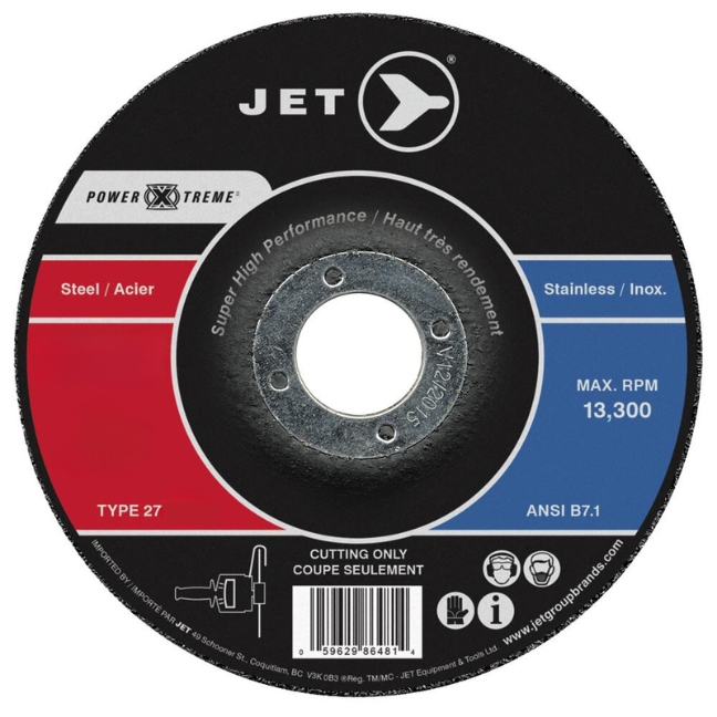 Jet 501672 4-1/2" x 1/16" x 7/8" A46PX T27 POWERXTREME Cut-Off Wheel
