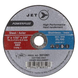 Jet 501061 3 x 1/32 x 3/8 A60 T1 POWERPLUS Cut-Off Wheel