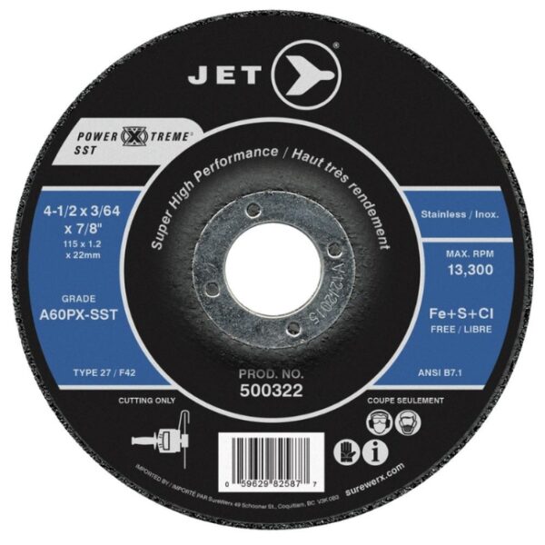Jet 500332 6 x 3/64 x 7/8 A60PX-SST T27 POWER-XTREME SST Cut-Off Wheel