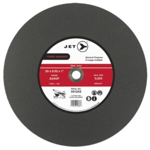 Jet 501243 20 x 5/32 x 1 A24GP T1 POWER ABRASIVE Cut-Off Wheel