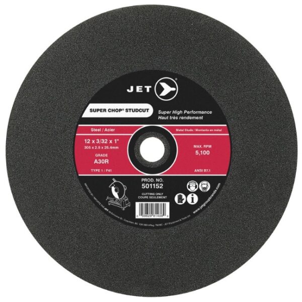 Jet 501152 12 x 3/32 x 1 A30R T1 SUPER CHOP STUD CUT Cut-Off Wheel