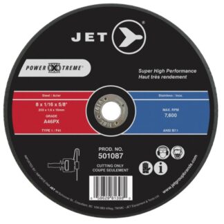Jet 501087 8 x 1/16 x 5/8 A46PX T1 POWER-XTREME Cut-Off Wheel