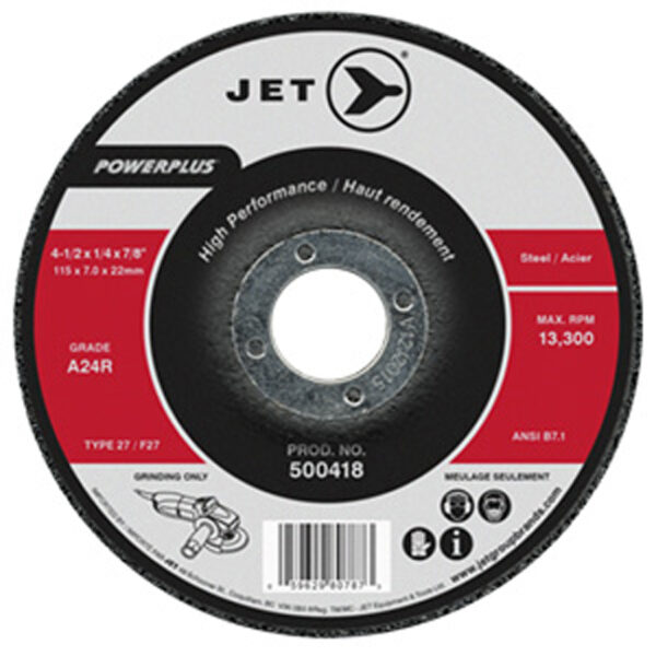 Jet 500418 4-1/2 x 1/4 x 7/8 A24R T27 Grinding Wheel Jet 500418 4-1/2 x 1/4 x 7/8 A24R T27 Grinding Wheel