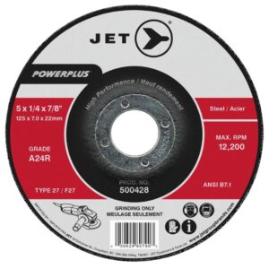 Jet 500428 5" x 1/4" x 7/8" A24R T27 POWERPLUS Grinding Wheel