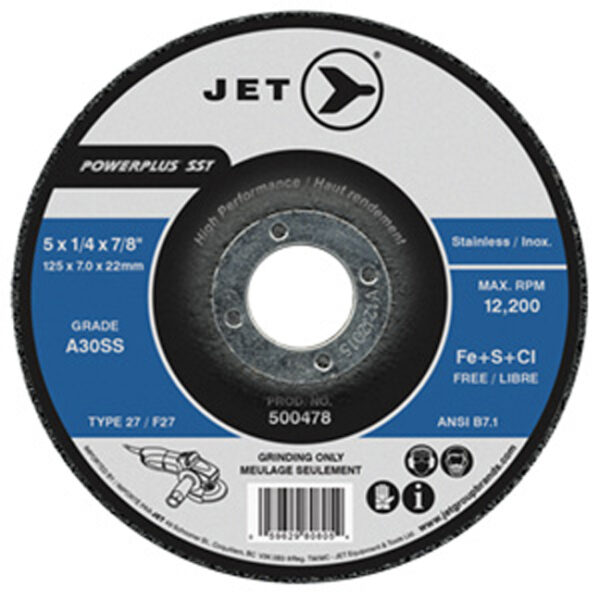 Jet 500478 5 x 1/4 x 7/8 A30SS T27 Grinding Wheel Jet 500478 5 x 1/4 x 7/8 A30SS T27 Grinding Wheel