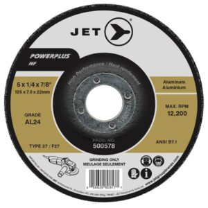 Jet 500578 5" x 1/4" x 7/8" AL24 T27 POWERPLUS NF Grinding Wheel for Aluminum