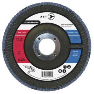Jet 503225 5″ x 7/8″ Z60 POWERBLEND T29 Zirconia Flap Disc