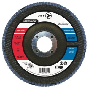 Jet 503227 5″ x 7/8″ Z80 POWERBLEND T29 Zirconia Flap Disc
