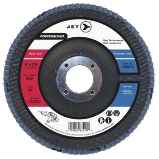 Jet 503231 6" x 7/8" Z40 POWERBLEND T29 Zirconia Flap Disc