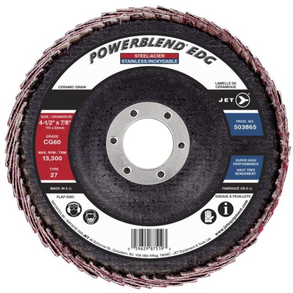 Jet 503865 4-1/2" x 7/8" CG60 POWERBLEND EDG Flap Disc