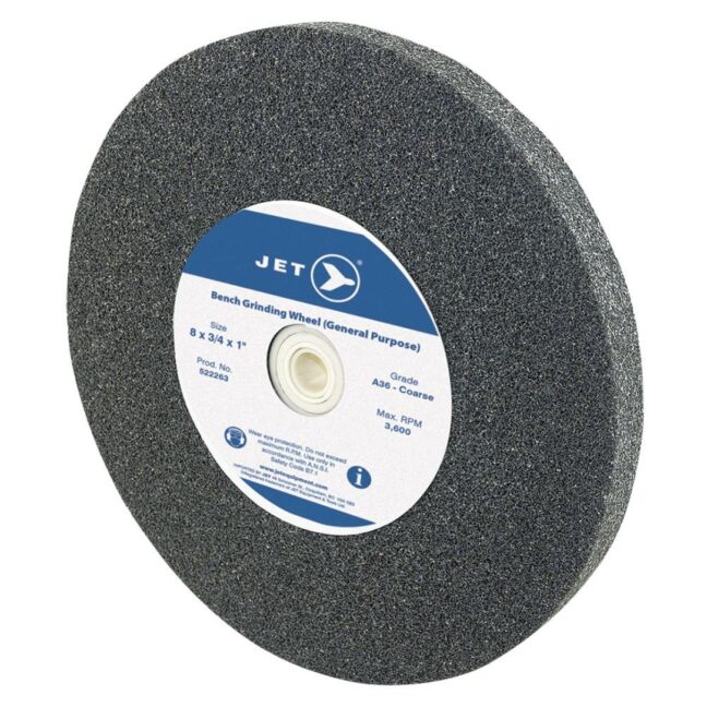 Jet 522263 A875C 8" x 3/4" x 1" A36 - Coarse Bench Grinding Wheel - Aluminum Oxide