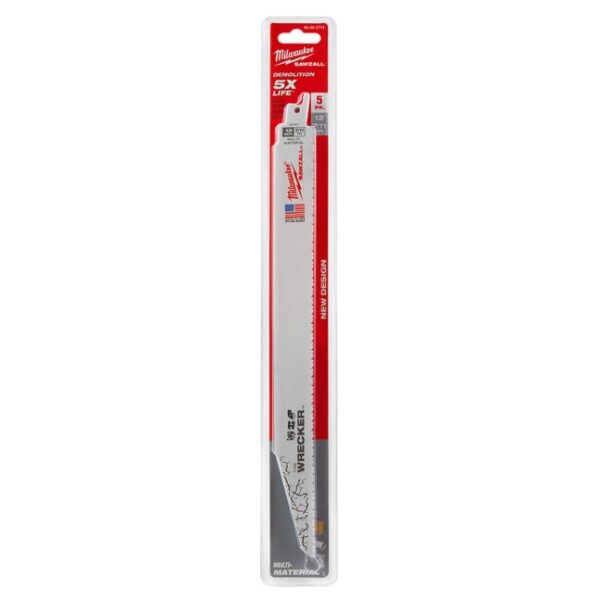 Milwaukee 48-00-5711 2" 7/11 TPI WRECKER Multi-Material SAWZALL Blade 5-Pack