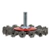Jet 553742 EKR275-20 3 x 14 Shaft Mounted Knot Twisted Radial End Brush (1) Jet 553742 EKR275-20 3" x 1/4" Shaft Mounted Knot Twisted Radial End Brush