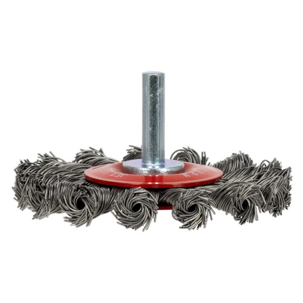 Jet 553742 EKR275-20 3 x 14 Shaft Mounted Knot Twisted Radial End Brush (1) Jet 553742 EKR275-20 3" x 1/4" Shaft Mounted Knot Twisted Radial End Brush