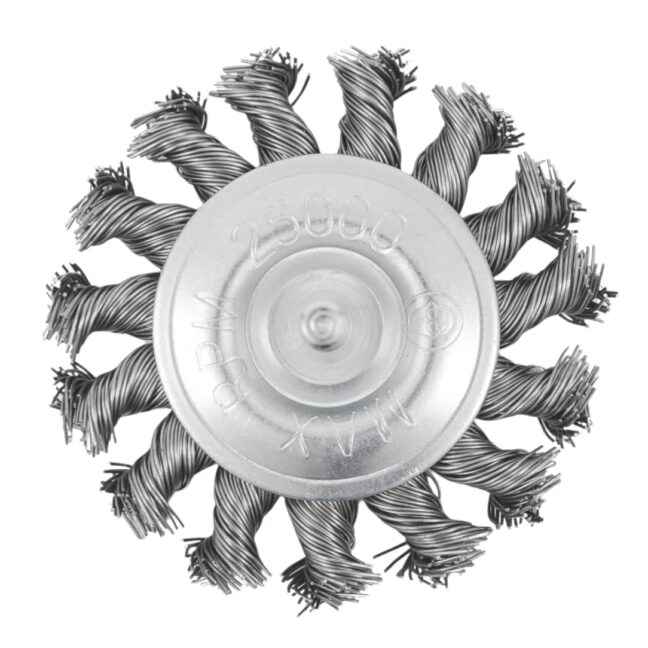 Jet 553792 EKR275-20SS 3" x 1/4" Stainless Knot Twisted Radial End Brush