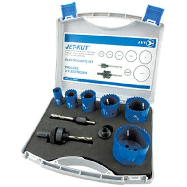 Jet 565206 8 PC Electricians Starter Holesaw Kit - Premium