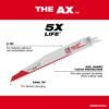 Milwaukee 48-00-5026 AX 9" 5TPI Bi-Metal SAWZALL Blade for Nail Embedded Wood 5-Pack