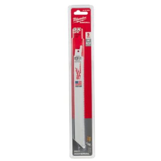 Milwaukee 48-00-5093 8" 8/12TPI Thin Kerf Bi-Metal SAWZALL Blade for Metal, Plastic and Wood 5-Pack