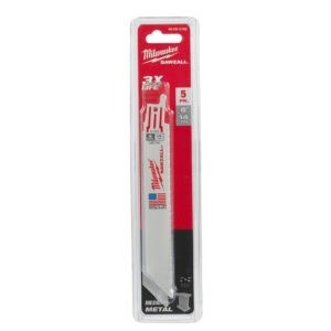 Milwaukee 48-00-5182 6" 14TPI Thin Kerf Bi-Metal SAWZALL Blade for Metal Cutting 5-Pack