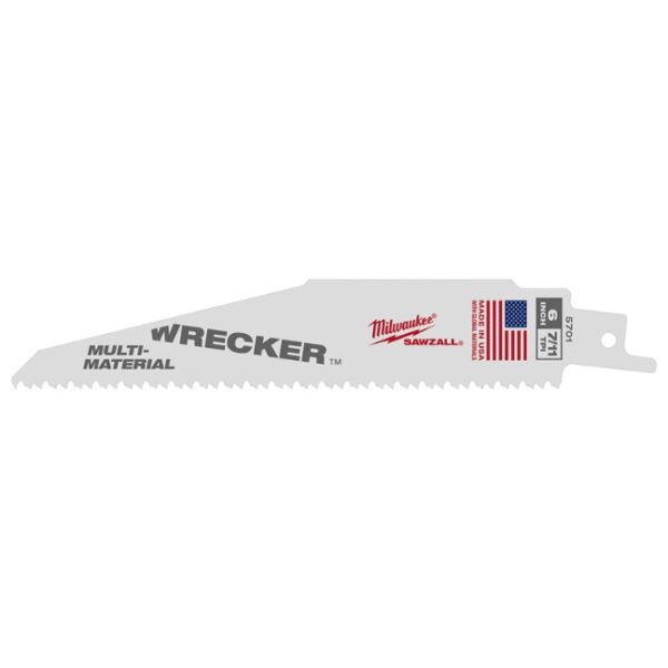 Milwaukee 48-00-5701 6" 7/11TPI WRECKER Multi-Material SAWZALL Blade 5-Pack