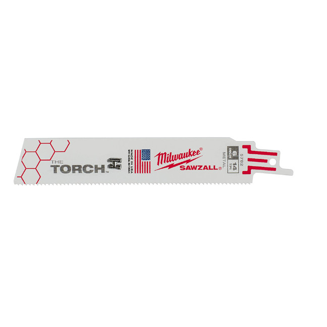 Milwaukee 48-00-5782 6" 14 TPI The Torch Demo Metal Cutting Sawzall Blades 5-Pack