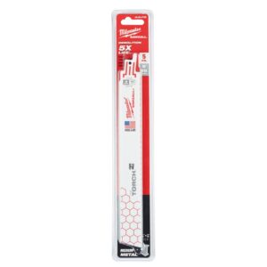 Milwaukee 48-00-5788 TORCH 9″ 18TPI Bi-Metal SAWZALL Blade for Demo Metal Cutting 5-Pack