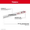 Milwaukee 48-00-8788 TORCH 9" 18TPI Bi-Metal SAWZALL Blade for Demo Metal Cutting 25-Pack