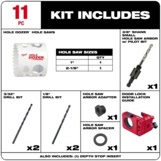 Milwaukee 49-22-4073 Door Lock Installation Hole Saw Kit (1)