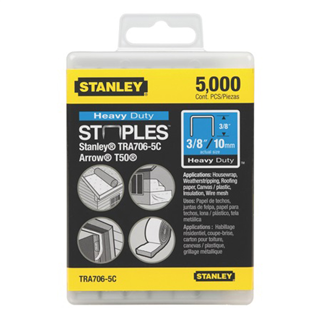 Stanley TR706-5C 5,000 pc 3/8" Heavy Duty Staples