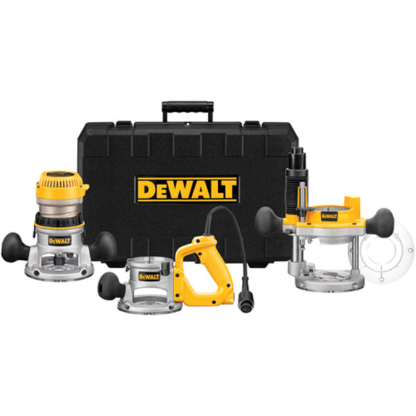 DeWalt DW618B3 2-1/4 HP Three Base Router Kit