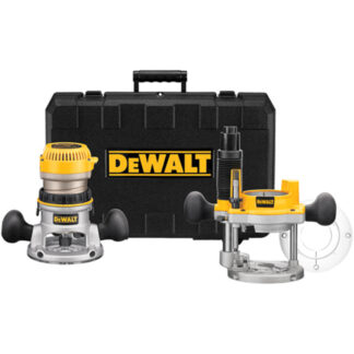 DeWalt DW618PK 2-1/4 HP EVS Fixed Base Plunge Router Combo Kit with Soft Start