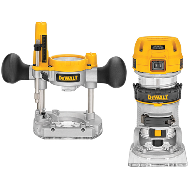 DeWalt DWP611PK 1-1/4 HP Max Torque Variable Speed Compact Router Combo Kit with LED's