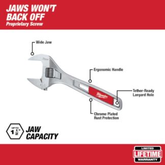 Milwaukee 48-22-7508 8″ Wide Jaw Adjustable Wrench
