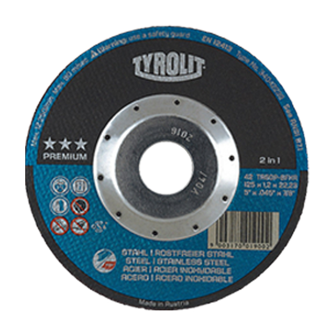 Tyrolit 34042238 4.5X.045X7/8 Depressed Center Cut-Off Wheel ST/SS