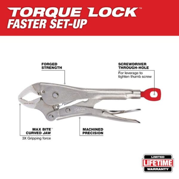 Milwaukee 48-22-3610 10" MAXBITE Curved Jaw Locking Pliers Milwaukee 48-22-3610 10" MAXBITE Curved Jaw Locking Pliers