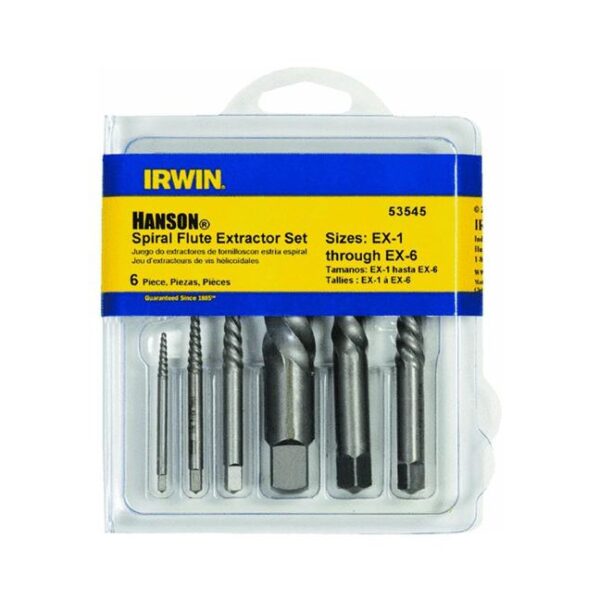 Irwin 53545 6PC Spiral Flute Screw Extractor Set Irwin 53545 6PC Spiral Flute Screw Extractor Set