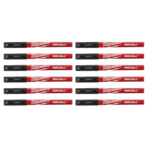 Milwaukee 48-22-3160 INKZALL Black Ultra Fine Point Pen 12-Pack