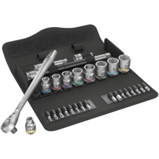 Wera 004051 8100 SB 11 Zyklop 3/8" Drive SAE/Imperial Ratchet Set with Switch Lever 29-Piece