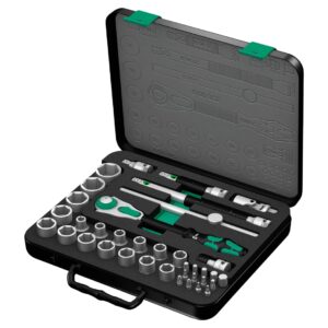 Wera 003645 8100 SC 2 Zyklop 1/2" Drive Metric Speed Ratchet Set 37-Piece