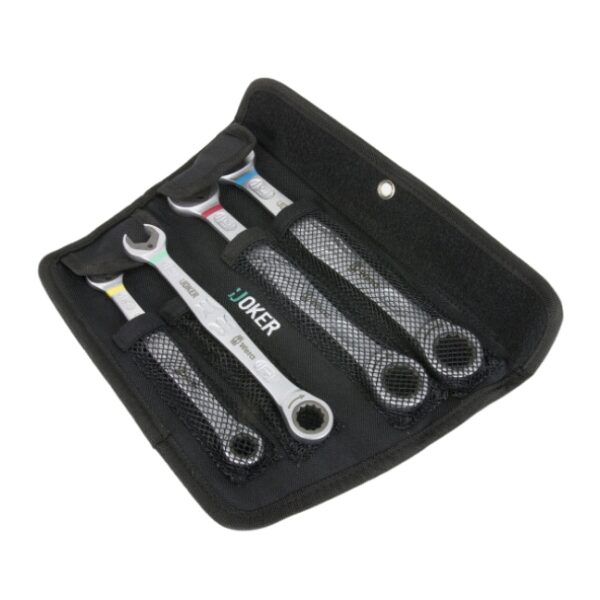 Wera 073290 6000 Joker 4 Metric Ratcheting Combination Wrench Set 4-Piece