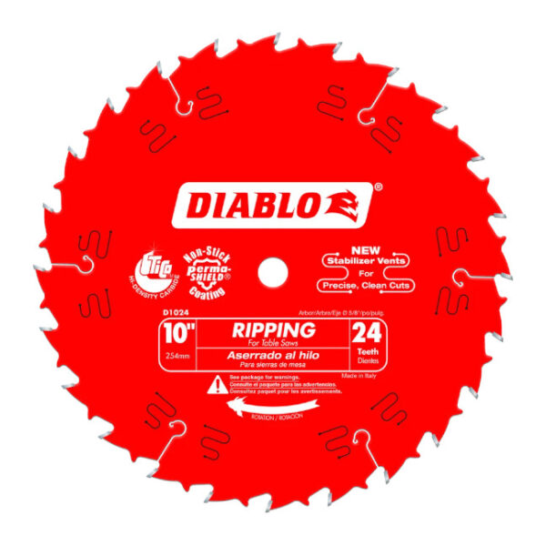Diablo D1024X 10" x 24T Ripping Table Saw Blade