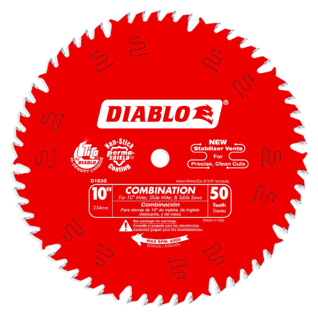Diablo D1050X 10" x 50T Combination Saw Blade