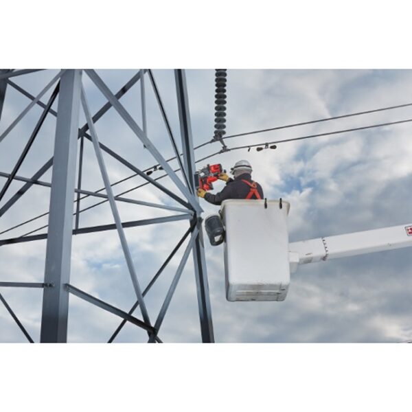 Milwaukee 2788-22HD M18 FUEL Lineman Magnetic Drill High Demand Kit In Use 1