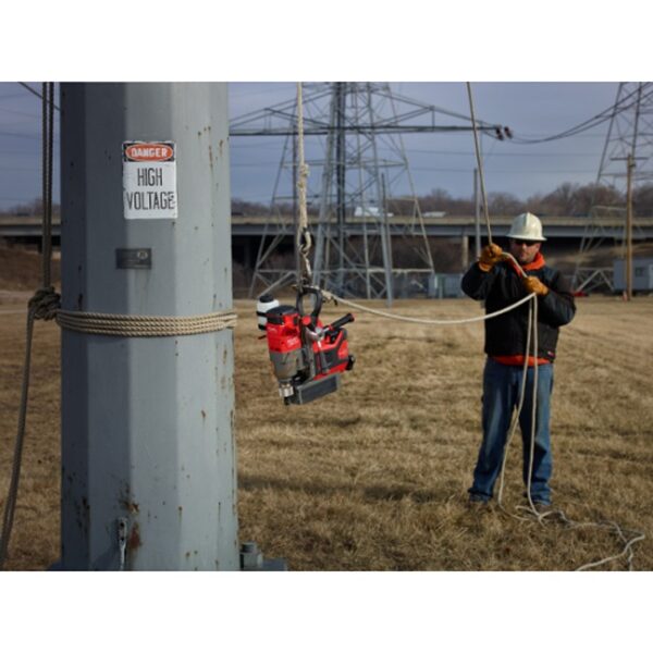 Milwaukee 2788-22HD M18 FUEL Lineman Magnetic Drill High Demand Kit In Use 2