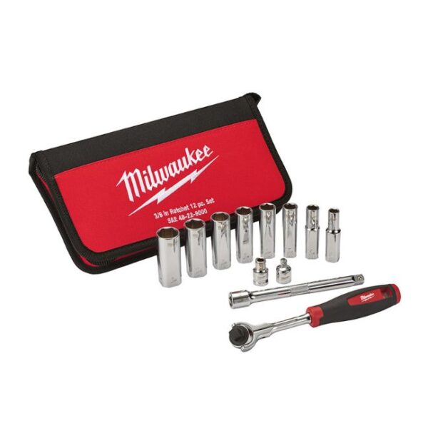 Milwaukee 48-22-9001 3/8" Drive Metric Socket Set 12-Piece