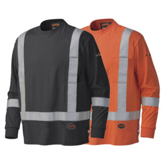 Pioneer Hi-Viz Flame Resistant Long-Sleeve Cotton Safety Shirt