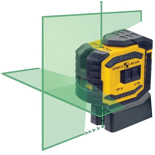 Stabila 03185 LAX300G Green Beam Cross Line Plus Plumb Dots Laser Level