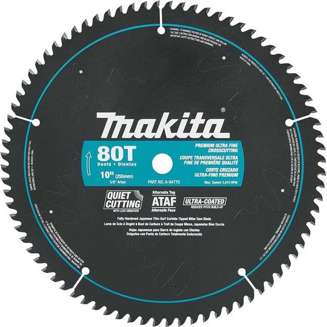 Makita A-94770 10" 80T Ultra-Coated Mitre Saw Blade