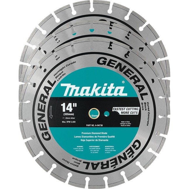 Makita A-94932 14" Contractor Diamond Blades 3-Pack